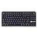 Produktbild SSSLG Dual Mode Wireless Bluetooth Mechanical Keyboard, Aluminum Alloy, Led Backlit Gaming Keyboard, 87 Schlüssel, geeignet für PC-Gamer, eingebauter Akku,Black