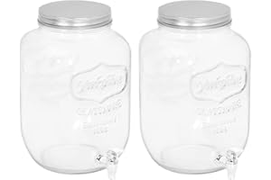 vidaXL 2X Distributeurs de Boissons Pots à Boissons Unités de Distribution de Cocktail Jus de Fruits Boisson Froide Réfrigérée 8050 ML Verre