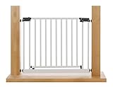 Impag XXL Türschutzgitter Treppenschutzgitter 95 – 143 cm mit extrabreiter Komfort-Tür selbstschließend – zum Klemmen Weiß - 2