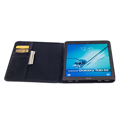 Schutzhülle Samsung Galaxy Tab S2 T815 9.7′ Hülle, PU Leder Cover Standfunktion Etui für Samsung Galaxy Tab S2 T815 9.7′ (Schwarz) - 4