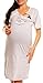 Happy Mama Women's Maternity Nursing Breastfeeding Nightdress Shirt Gown. 392p (Grey Melange, 12)