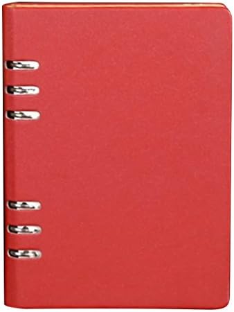 Notebook A5 Leather, kokeo 200 Page Vintage Refillable Loose 6 Rings Notebook with Hard Cover Diary Bussiness Red