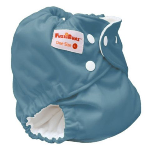 FuzziBunz One Size LARGE, pocket nappy, 10-45lbs, popper fastening, microfibre insert, AQUAMARINE