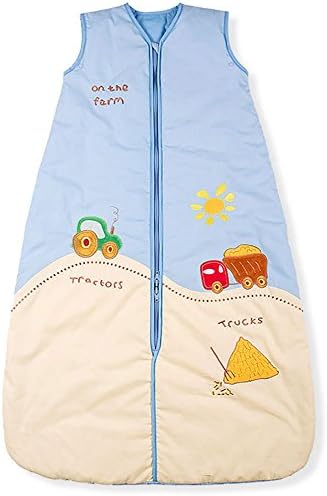 Baby Sleeping Bag, Farm Tractor, Kiddy Kaboosh Various Sizes, Lightweight, 0.5 Tog, Size 1: 0-6 Months, Cosy & Safe, Perfect Presents, Machine washable