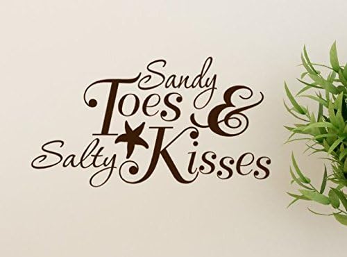Sandy Toes and Salty Kisses Beach Decor Decal Wwall Quote with Starfish and Ampersand Vinly Wall Decal