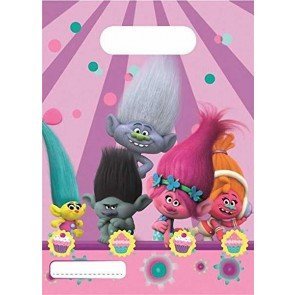 Party Bags 2 Go Trolls Plastic Party Loot Bags Pk6