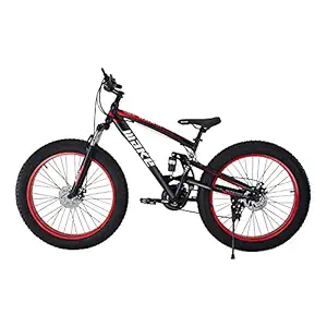 Make Fat Mountain Sports Bike with 26X4 Inch Tyres and 21 Speed Shimano Gears,Dual Hydraullic Suspension and Dual Disc Brakes for Adults