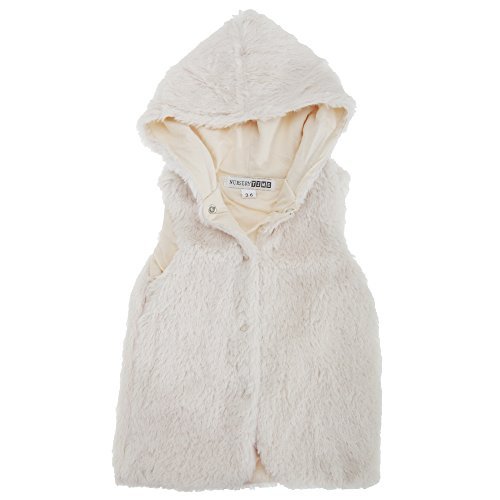 Universal-Textiles Baby Girls Hooded Faux Fur Winter Gilet (18-23 Months) (Cream)