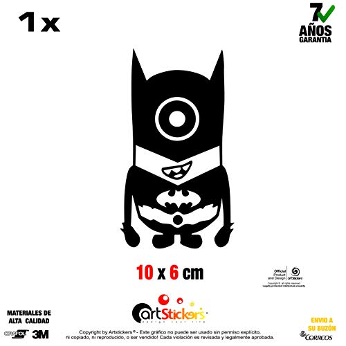 Artstickers Adesivo Minion Batman, adesivo vinilo-: Nero - 1 pezzo 10 cm x 6 cm