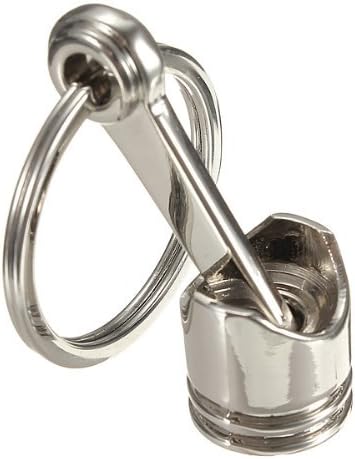Omeny Silver Auto Engine Car Piston Pendant Keychain Key Ring Accessories