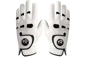 FINGER TEN Guanti da golf da uomo per mano sinistra e destra, con marcatore a sfera, in pelle Cabretta, coppia di guanti da golf, per uomo, resistenti alla pioggia, resistenti, flessibili, comodi