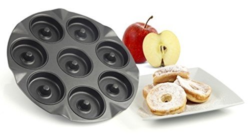 Zenker 8er Apfelküchli-Backblech, Apfelküchlein Backform, Backblech antihaft für 8 kleine Kuchen mit Loch (Kuchenform: rund, Ø 8 cm), Menge: 1 Stück - 8