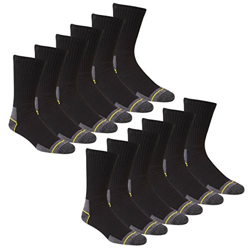 Calcetines de trabajo para hombre trabajo 12 pares calcetines para botas Talla 12 - 14 talón reforzado Toe Apoyo