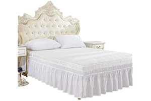 UYEOCO WWQQ Falda de Cama, 90/137/153/198CM Volantes elástica Falda de Cama Bedding Ruffled Bedskirt Medidas canapé Cubre unda de somier Faldón de Volantes (Color : A, Size : 90 * 190+38CM)