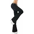 Noir Triple xxx Women's Bootcut Jeans mid Waist Stretch Pants Black UK 4-14