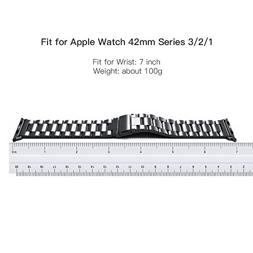 evershop® Uhrenarmband Band 42 mm Edelstahl Band Handgelenk Band Ersatz Metall Schließe für Apple Watch, iWatch alle Modelle 42 mm - 4
