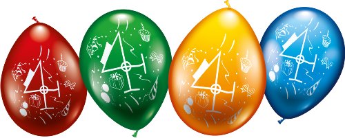 Karaloon 30003 – 8 Ballons Zahl 4 (24-26 cm), sortiert - 2