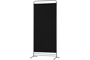 Angel Living Paravent 1 Panel Room Divider Protective Screen Wall Room Partition for Offices, Balcony, Bedroom, Outdoor Garden 81 x 180 cm Black