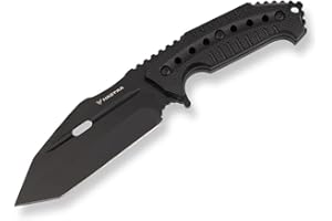 COLTEK Coltello a Lama Fissa con Fodero Full Tang Nero da Sopravvivenza Caccia e Pesca