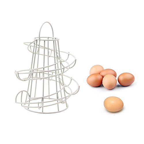 Yontree® Schönes Eierregal Spirales Eisenregal Geeignet für ca. 12-15 Eier Kreative Küchenregale
