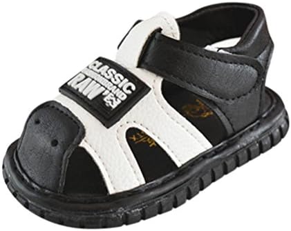 Baby Summer Shoes, HEHEM Girls Soft Sole Squeaky Single Sneaker Newborn Infant Baby Letter Anti-slip Shoes (Age:24M/UK:3, Black)