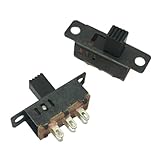 Hay 10 piezas de interruptores deslizantes aqui, que son 6 terminales, tipo de accion DP3T y 3 de encendido / apagado / en las posiciones.