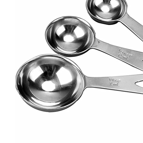 5Pcs Edelstahl Messlöffel-Sets Messbecher für Küche Kochen Backen - 4