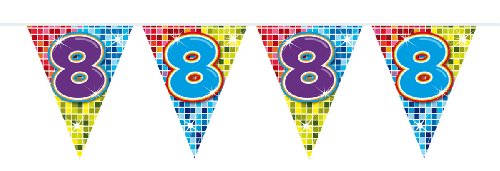 54-teiliges Partydeko Set * ZAHL 8 * für Kindergeburtstag oder 8. Geburtstag mit Girlande, Rotorspiralen, Luftschlangen und vielen Luftballons von CARPETA® - 3