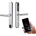 Simpled Double-Side Weatherproof Smart Lock Touch, 7-in-1, Fingerprint Keyless Security Entry Door Lock, Bluetooth Electronic Deadbolt, Smartphone Access- Designed for The UK Weather, Silver