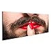 Produktbild Bild Bilder auf Leinwand Bärtiger Mann mit Rotem Lippenstift auf Seinen Lippen und Nagellack, die Ruhe-Geste Machen Wandbild, Poster, Leinwandbild KXV