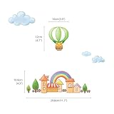 Decowall DM-1606 Tier-Heissluftballon Höhentabelle Wandsticker Wandaufkleber Wandtattoo Kinderzimmer - 6