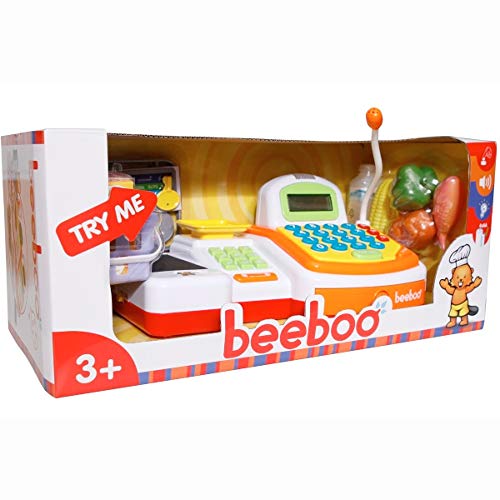 Preisvergleich Produktbild Unbekannt Kasse für Kaufladen mit Laufband, Scannfunktion und Zubehör, Kaufladenkasse, Spielzeugkasse