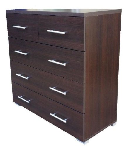 Inova 3+2 Chest of Drawers Wenge Dark Brown - By Furniture Factor