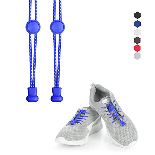 KATELUO cordones zapatillas,Cordones elásticos sin nudos para zapatillas,para Maratón y Triatlón Atletas,Corredores,Niños, Ancianos,Discapacitado (Azul)