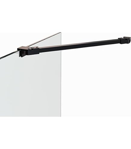 Braccio Supporto Vetro Doccia 40cm - Acciaio Inox 304 Per Vetro 6-10mm, Nero - Foto 3