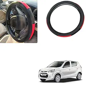 Auto Pearl - Ring Type Car Steering Wheel Cover Universal Genuine PU Non-Slip Natural Rubber Well Padded Grip Breathable Leatherite for - Alto 800 (Gold Blaze Black N Red)