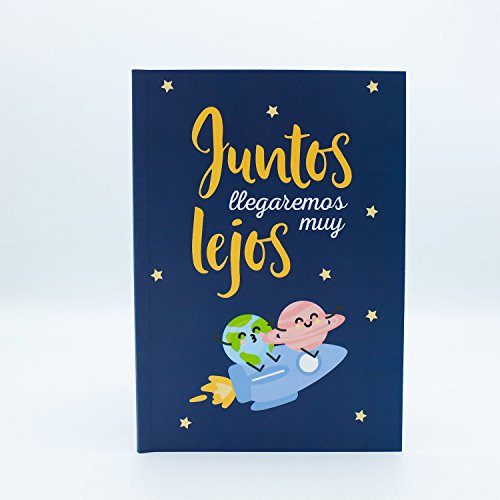 Libreta "Juntos llegaremos muy lejos" con portada ilustrada marca Edicards. Tapas e interior fabricados con materiales de gran calidad. Tamaño 21x15 cm (A5).