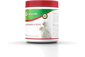 Avianvet Vitamina A Plus | Suplemento en Polvo para Pájaros | Ayuda al Mantenimiento de Tejidos Blandos y óseos | Formato 125gr