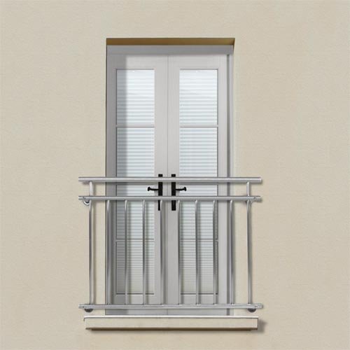 Homelux FB156S Edelstahl V2A Französischer Balkon Geländer Fenstergitter Balustrade 156 x 90 cm Satin - 5