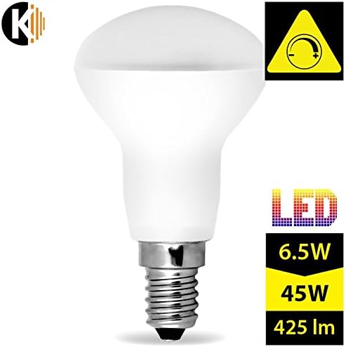 Kwazar lamp, can be dimmed, LED SMD lamp, 6.5W - 425lm (replacement 45W) A50 E14 230V warm white, 160° beam angle.