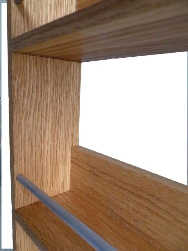 Solid Oak Spice Rack 5 Tiers Holds up to 30 Spice and Herb Jars - Tall Slim Modern Contemporary Design