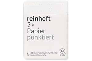 reinheft Papier mit Punktraster zum Auswechseln für reinheft Umschlag Größe M, 2 x 64 Seiten (M - Din A6)
