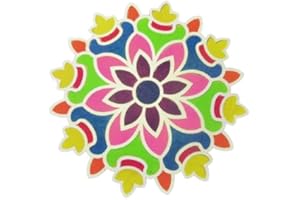 ADITRI CREATION DIY MDF Readymade Round Rangoli Mat Easy to Use Rangoli Template Easy to Fill Wooden MDf Rangoli Boards for Indian Traditional Festival of colours New year Decoration(Size:-12'' Diameter)(Off-White)