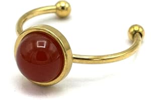 Miracles Minéraux | Bague réglable en acier inoxydable et pierre naturelle