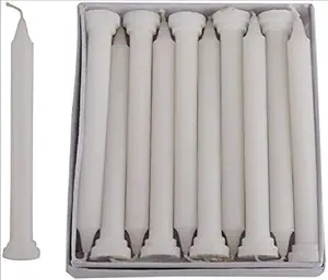 Ecofy White Paraffin Wax Stick Candle Stand Decoration for Party, Birthday, Dinner, Table, Living Room Decorative (Pack of 50)