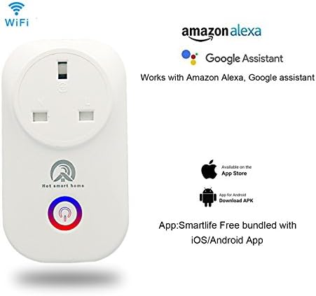 Hot WiFi Smart Outlet Plug Compatible with Alexa Google Assistant No Hub Required WiFi Socket Remote Control by Smartphone from Anywhere (1)