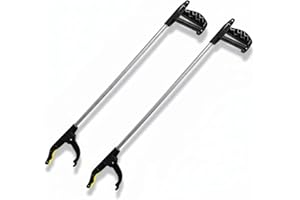 ANGEL 2er-Set Greifzange 76 cm – Aluminium Greifhilfe mit Magnetspitze, rutschfestem Griff & faltbarem Design, ideal für Senioren & Haushalt