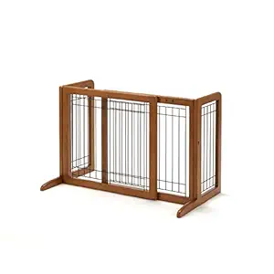 Richell 94135 Freestanding Pet Gate with Autumn Matte Finish, Small