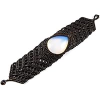 Armband Opalit Makramee Braun Thailand Tribal Surfer Boho Opalith