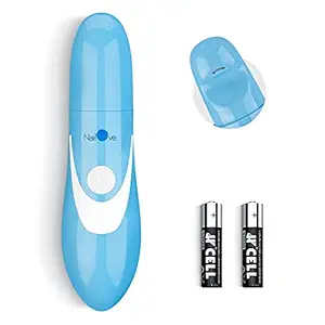 Nailove Electric Nail Clippers for Fingernails Manicure Portable Charging Cut Polish Trim Nail Grinder File for Baby (AAA Battery - Blue)